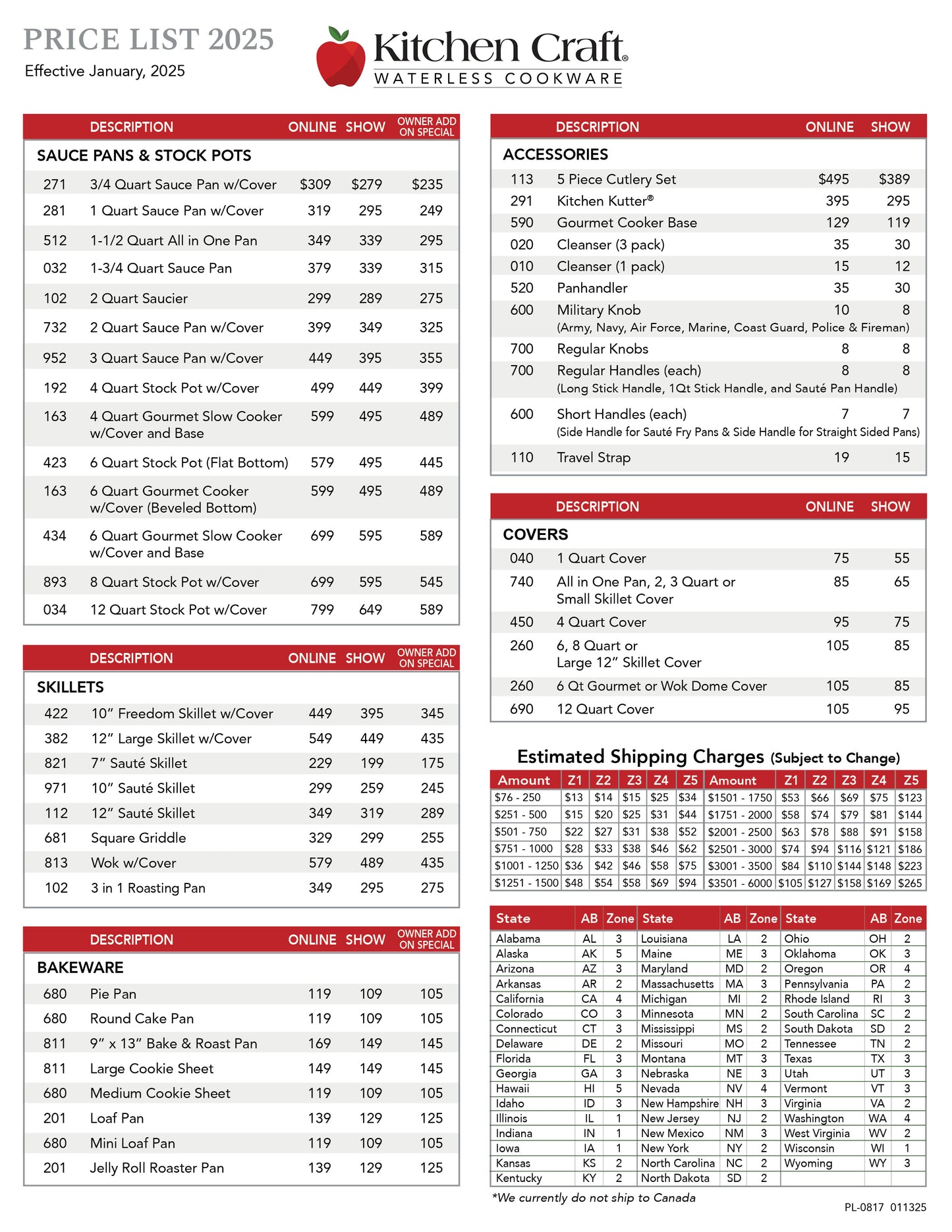 REP-LAM-3000 - LAMINATE, 2025 Price List