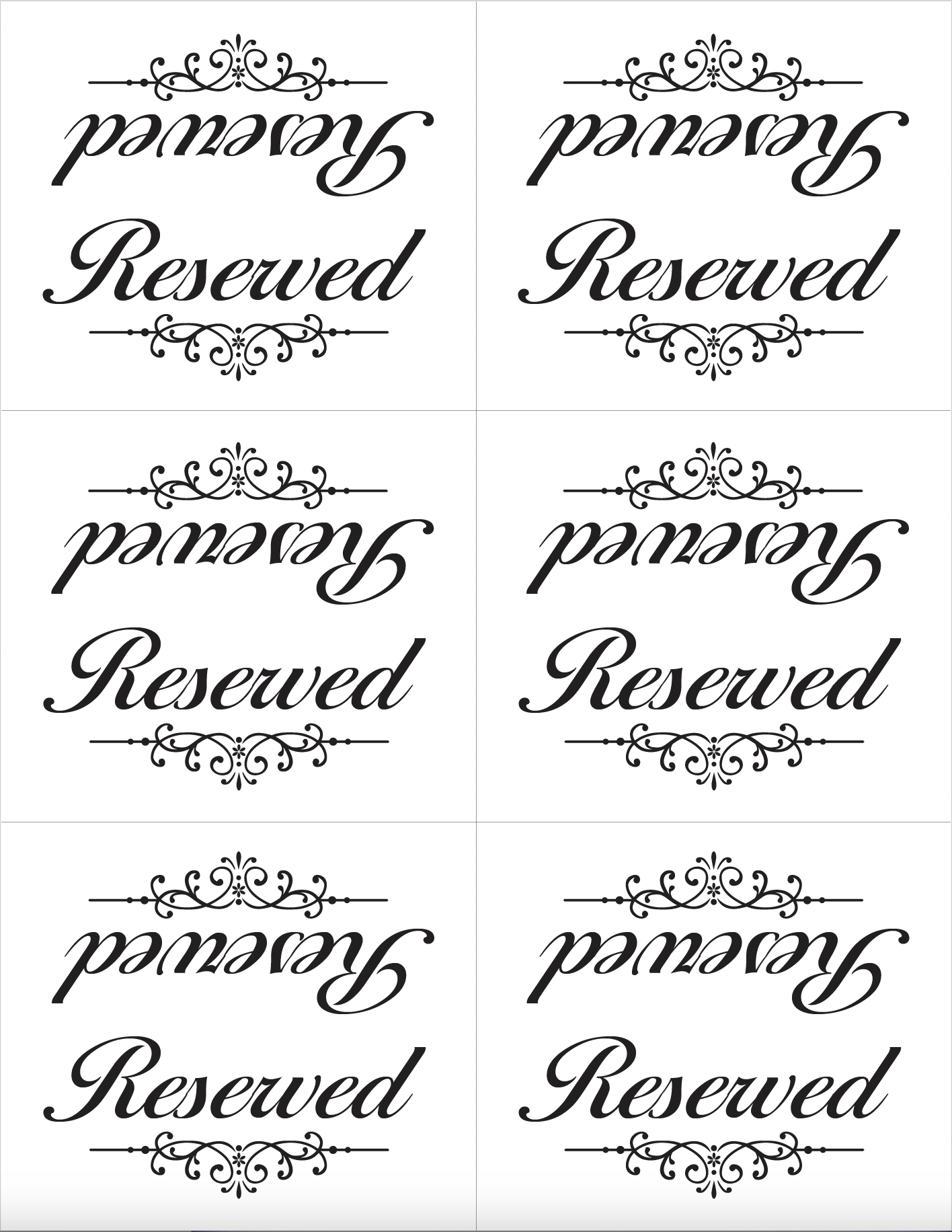 REP-MIS-4004 - LITERATURE, Reserved Placecard