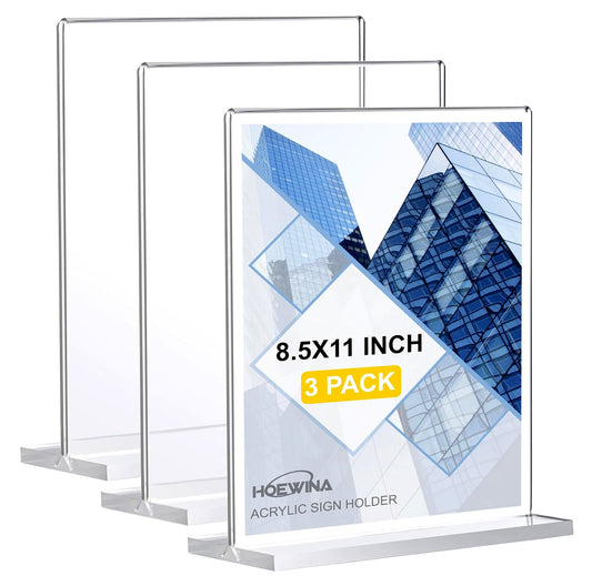 REP-MIS-4019 - LITERATURE, Acrylic Sign Holder for Clock - 8.5" x 11" (Comes in package of 3)