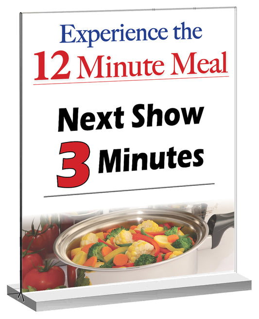 REP-MIS-4022 - LITERATURE, Clock in Acrylic Sign Stand 9New Way) - 8.5" x 11"